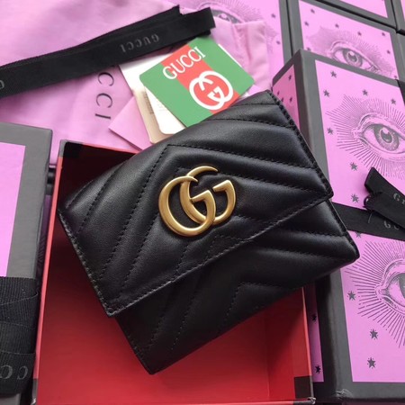 Gucci GG Marmont Matelasse Wallet 474802 Black