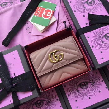 Gucci GG Marmont Matelasse Wallet 474802 Pink