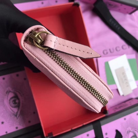 Gucci GG Marmont Zip Around Wallet 443123 Pink