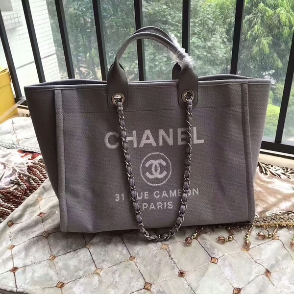 Chanel Deauville Tote Bag Original Canvas Leather A68047-11