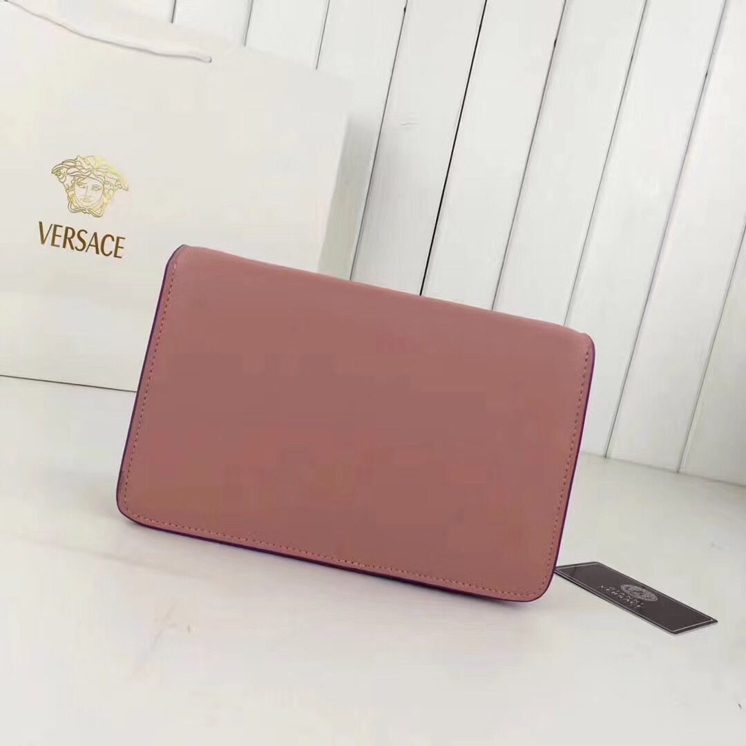 Versace 2017 Calfskin Leather Shoulder Bag 7203 Pink