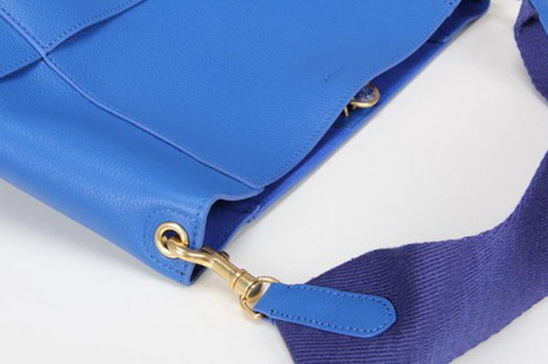 CELINE Sangle Seau Bag in Calfskin Leather C3369 Blue