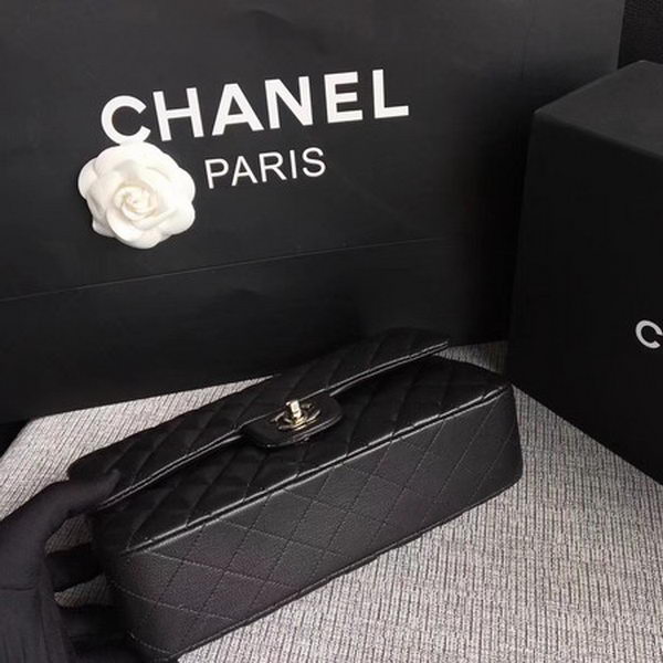 Chanel 2.55 Series Flap Bags Black Original Deerskin A1112 Silver