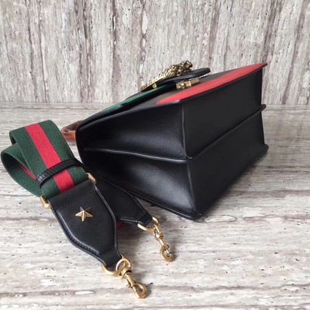 Gucci Dionysus Leather Top Handle Bag 448075 Black&Green&Red