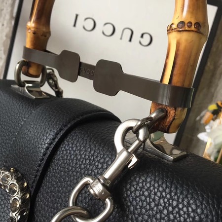 Gucci Dionysus Leather Top Handle Bag 448075 Black