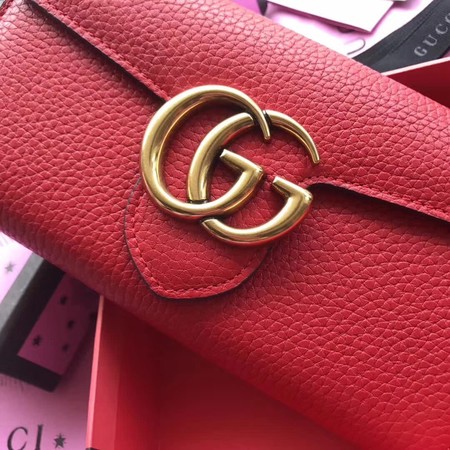 Gucci GG Marmont Matelasse Leather Wallet 400586 Red