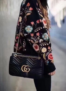 Gucci GG Marmont Matelasse Shoulder Bag 443496 Black