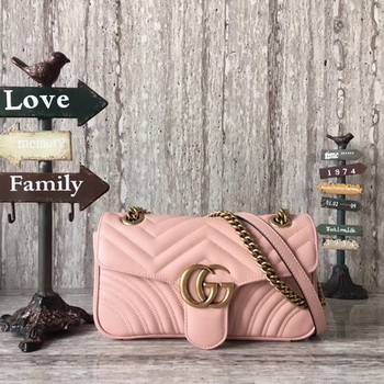 Gucci Now GG Marmont Matelasse Shoulder Bag 443496 Pink