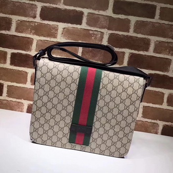 Gucci GG Supreme Messenger Bag 475432 Brown