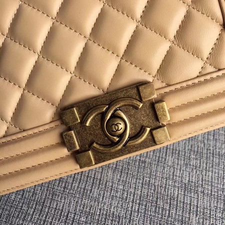 Boy Chanel Flap Shoulder Bag Sheepskin Leather A67085 Apricot