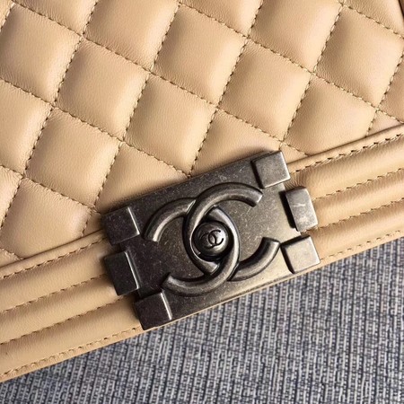 Boy Chanel Flap Shoulder Bag Sheepskin Leather A67085 Apricot