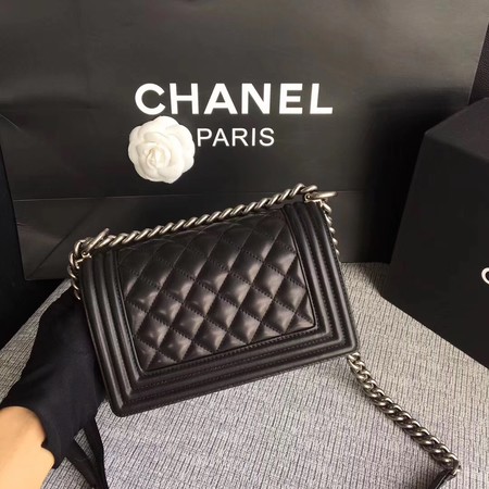 Boy Chanel Flap Shoulder Bag Sheepskin Leather A67085 Black