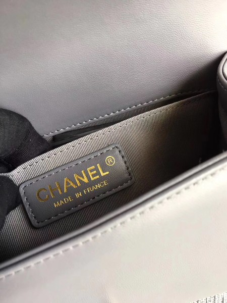 Boy Chanel Flap Shoulder Bag Sheepskin Leather A67085 Grey