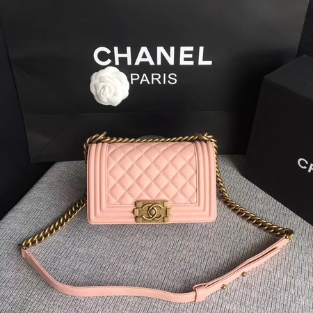 Boy Chanel Flap Shoulder Bag Sheepskin Leather A67085 Pink
