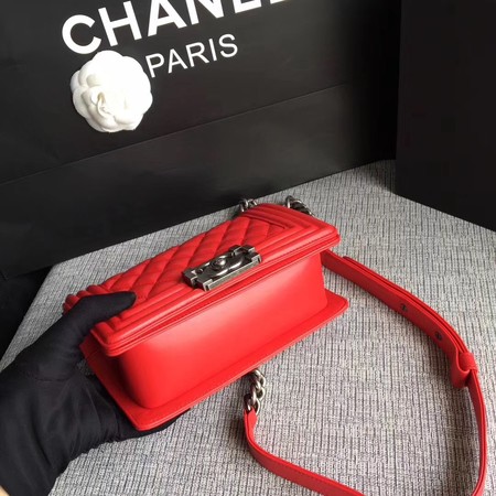 Boy Chanel Flap Shoulder Bag Sheepskin Leather A67085 Red