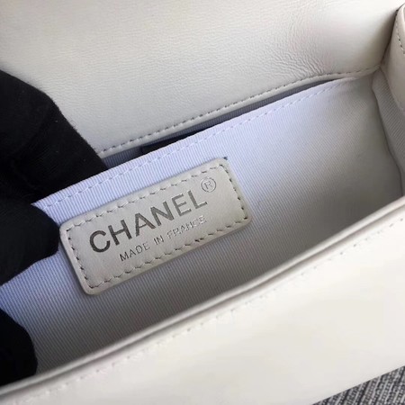 Boy Chanel Flap Shoulder Bag Sheepskin Leather A67085 White