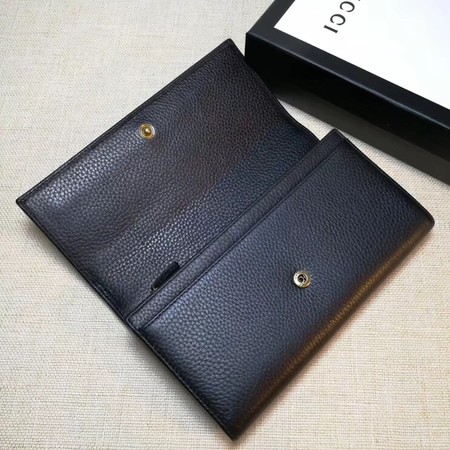 Gucci Leather Continental Wallet 456116 Black