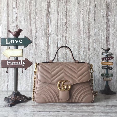 Gucci GG Marmont Small Top Handle Bag 498110 Apricot