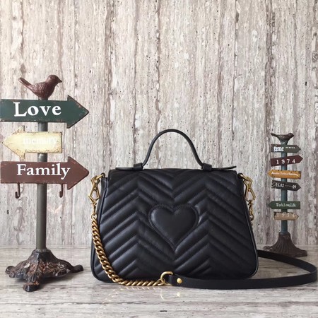 Gucci GG Marmont Small Top Handle Bag 498110 Black