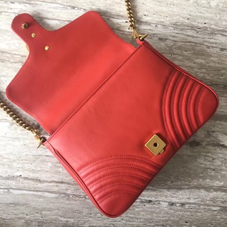 Gucci GG Marmont Small Top Handle Bag 498110 Red