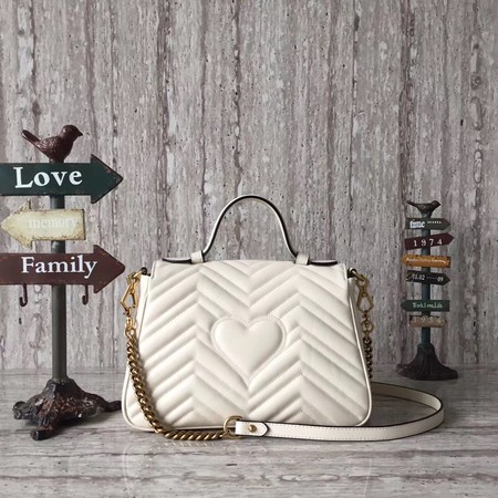 Gucci GG Marmont Small Top Handle Bag 498110 White