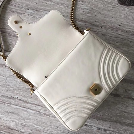 Gucci GG Marmont Small Top Handle Bag 498110 White