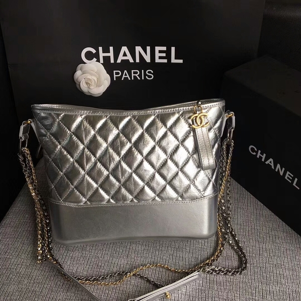 Chanel Gabrielle Shoulder Bag Original Calfskin Leather A93842 Silver