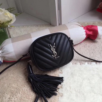 Yves Saint Laurent Monogram Leather Bag Y5804 Black