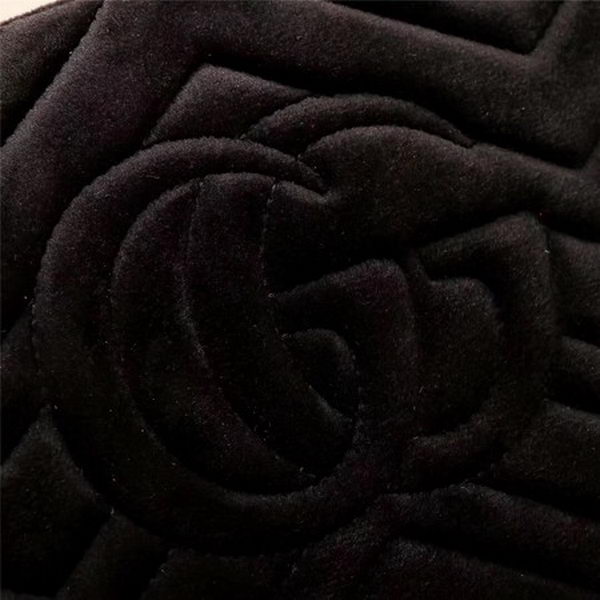 Gucci GG Marmont Matelasse Velvet Shoulder Bag 447632 Black