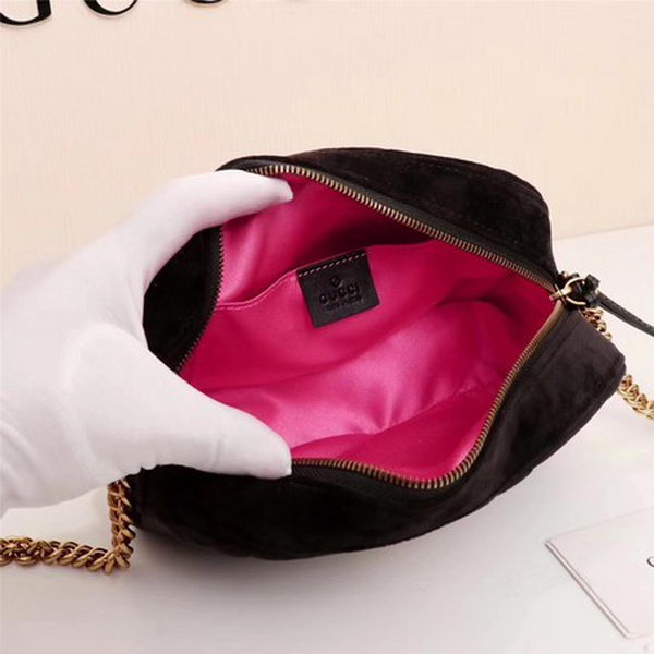 Gucci GG Marmont Matelasse Velvet Shoulder Bag 447632 Black