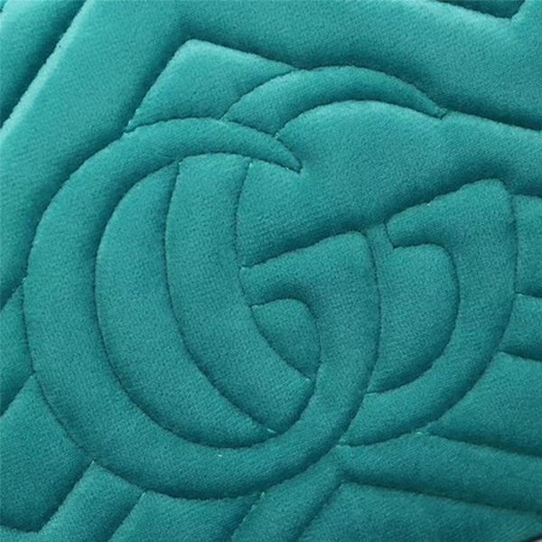Gucci GG Marmont Matelasse Velvet Shoulder Bag 447632 Green