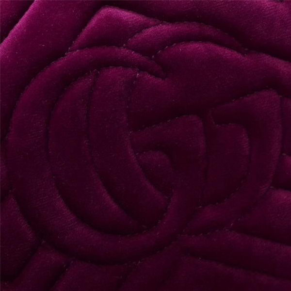 Gucci GG Marmont Matelasse Velvet Shoulder Bag 447632 Purple