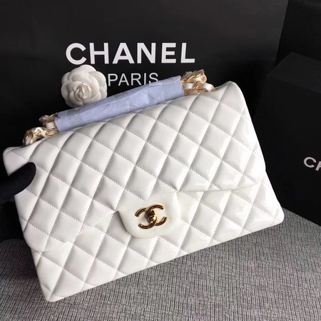 Chanel Classic Flap Bag Original Leather A1113 White