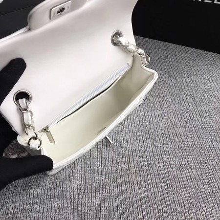 Chanel Classic Flap mini Bag Original Leather A1117 White