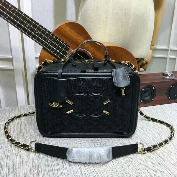 Chanel Calfskin Leather Shoulder Bag 6070 Black