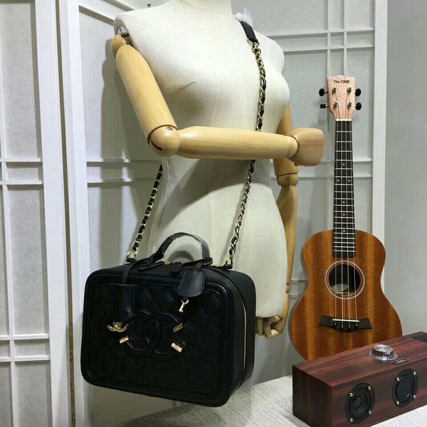 Chanel Calfskin Leather Shoulder Bag 6070 Black