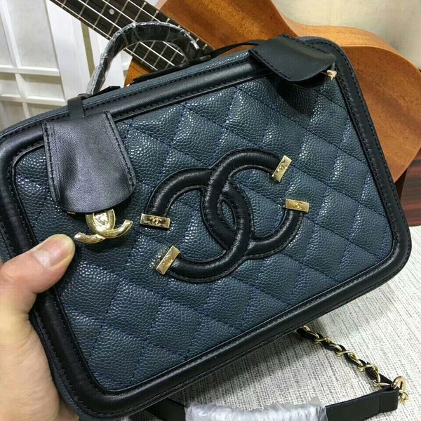 Chanel Calfskin Leather Shoulder Bag 6070 Blue