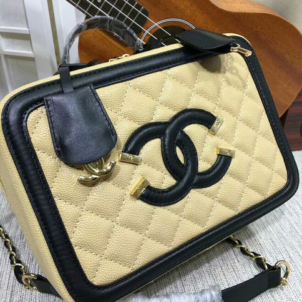 Chanel Calfskin Leather Shoulder Bag 6070 Camel