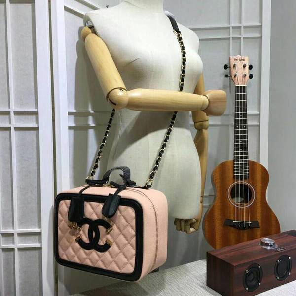 Chanel Calfskin Leather Shoulder Bag 6070 Pink