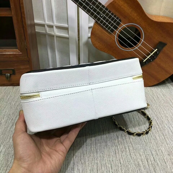 Chanel Calfskin Leather Shoulder Bag 6070 White