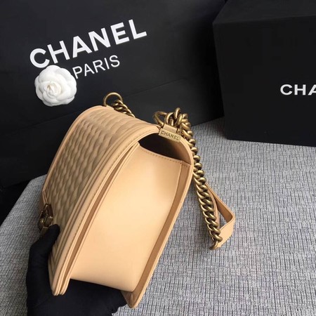 Boy Chanel Flap Bags Original Sheepskin Leather A67088 Apricot