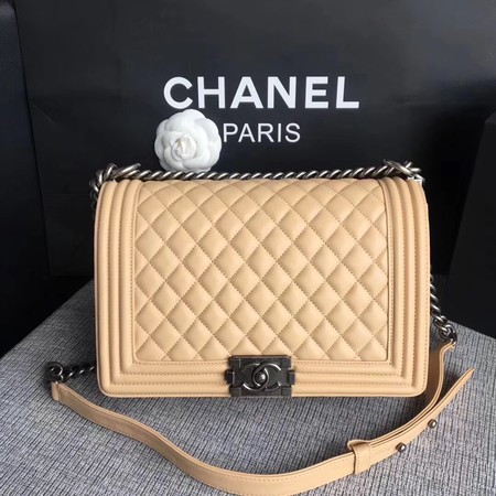 Boy Chanel Flap Bags Original Sheepskin Leather A67088 Apricot