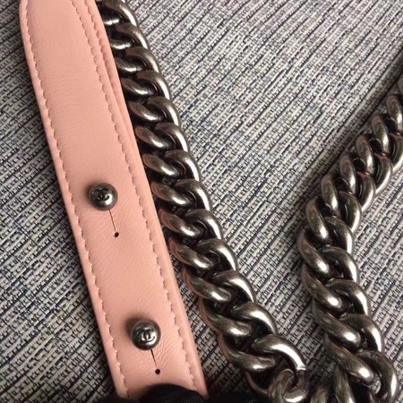 Boy Chanel Flap Bags Original Sheepskin Leather A67088 Pink