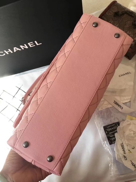 Chanel Classic Top Handle Bag Pink Original Leather A92292 Silver