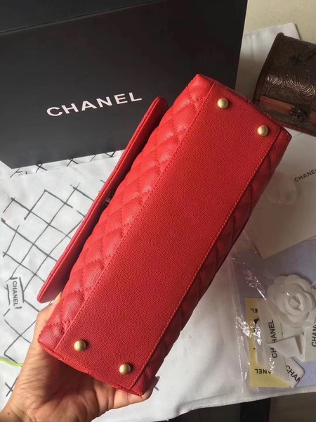 Chanel Classic Wine Top Handle Bag Red Original Leather A92292 Gold
