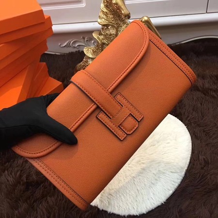 Hermes Togo Leather Clutch H88017 Orange