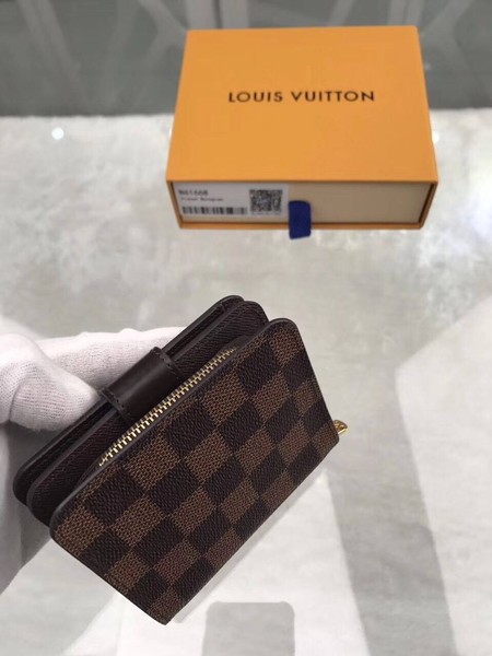 Louis Vuitton Damier Ebene Canvas Zipped Compact Wallet N61667