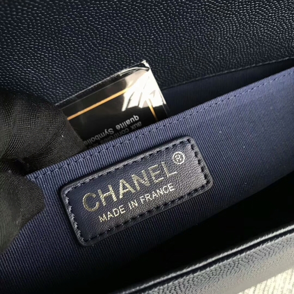 Boy Chanel Original Chevron Leather 67086 Blue