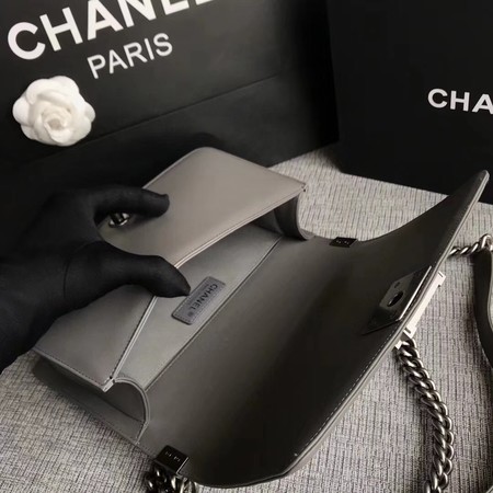Boy Chanel Flap Bag Original Chevron Leather A67086V Grey