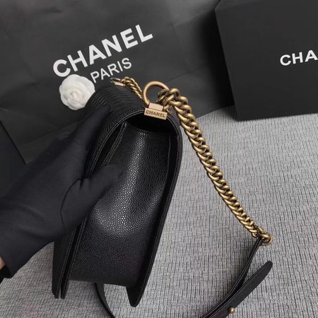 Boy Chanel Flap Shoulder Bag Black Original Cannage Pattern A67087 Silver